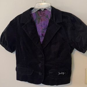Hurley Cropped Velvet like Blazer